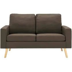 vidaXL 2-tlg. Sofagarnitur Stoff Braun