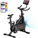 JASPORT C3 - Smart Indoor Speedbike-Magnetwiderstand-Heimtrainer Leises Kardio Fitnessbike 7,5 kg Alu-Schwungrad App mit Video-on-Demand-Trainingskurs - Schwarz