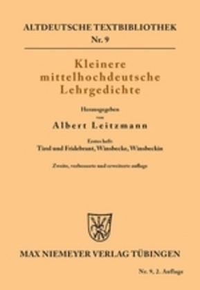 Kleinere Mittelhochdeutsche Lehrgedichte  Kartoniert (TB)