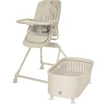 lionelo Maddie Set Hochstuhl Baby 3-in-1 mit 360° Drehfunktion, Kinderhochstuhl mit Liegefunktion als Babywippe & Beistellbett, Höhenverstellbar, 5-Punkt-Gurt, Klappbar, Rollen, Pflegeleicht, ab Gebur
