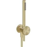 GESSI Origini Brause-Set mit Wandanschlussbogen, messing gebürstet - messing