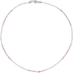 Kette ohne Anhänger JOBO, rosa, Halsketten, Damen, Metall, L: 45cm, mit Labradorit Turmalin Hämatin 45 cm