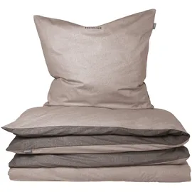SCHIESSER Doubleface Renforcé taupe-dunkelgrau 135 x 200 cm + 80 x 80 cm 
