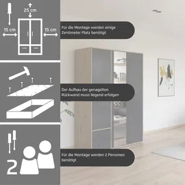 Rauch Drehtürenschrank VOYAGER 93 x 194 x 53 cm Grau