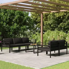 vidaXL Garten-Lounge-Set 6-tlg. Aluminium anthrazit