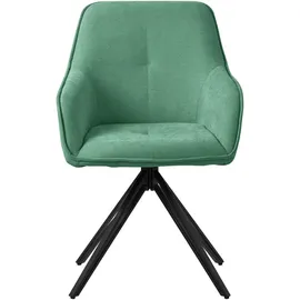 ML-Design Esszimmerstuhl Grün Textil Webstoff 360° Drehstuhl, Armlehnen, Rückenlehne,