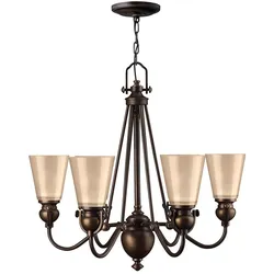 Mayflower Kronleuchter mit 6 Lichtern, alte Bronze