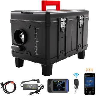 Vevor 8 kW Dieselheizung 12 V /24 V All in One Diesel-Luftheizung, mit Bluetooth App Steuerung & Fernbedienung& Anzeigebildschirm & CO-Alarm, schnell aufheizende tragbare Dieselheizung für Fahrzeuge