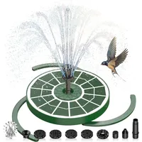 AISITIN Solarbrunnen für Draussen Verbessert, 3,5W Solar Schwimmender Fontäne Pumpe mit Verschiedene Sprüh Effekten, Solar Springbrunnen für Außen mit Dunkelgrün Glasscheibe für Garten,Teich,Vogelbad