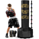 RDX Kinder Freistehender Boxsack 4ft Junior Standboxsäcke Trainingshandschuhe, MMA, Kickboxen,Boxen, Kampfsport, Muay Thai, Boxpartner, Punchingsäcke, Tumbler Boxsäcke Saugfuß (MEHRWEG)