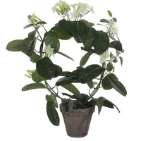 Mica decorations Stephanotis in Topf polyester 50 cm weiß