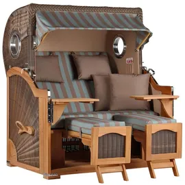 Mr. Deko Strandkorb Düne Grande Bullauge Teak PE Grey Dessin 520