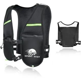 Laufweste Herren - Prüfengel Zertifiziert Leichte & Atmungsaktive Laufweste Damen, Laufrucksack Herren mit Mehreren Taschen und Verstellbarem Riemen für Rennen