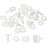 PATIKIL 20mm Puppen-Gelenke, 10er-Set Kunststoff-Abnehmbare Tier-Gelenkverbinder Engage Bolt für Bärenweiche Glieder Herstellung Kopfgelenke DIY-Handwerkszubehör, Weiß