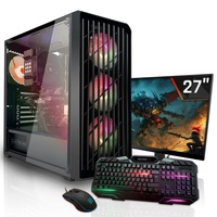 SYSTEMTREFF Gaming Komplett PC Set AMD Ryzen 7 5700X 8x4.6GHz | Nvidia GeForce RTX 3060 12 GB DX12 | 512GB M.2 NVMe + 1TB HDD | 16GB DDR4 RAM | WLAN Desktop Paket Computer für Gamer, Gaming