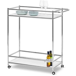 Tchibo - Servierwagen Metall »Cn3« mit 2 Ebenen - 89x42x93,5cm - chrom - Stahl / Kunststoff / Kunststoff