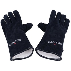 PROREGAL® Grillbesteck-Set SANTOS BBQ-Handschuhe aus Leder, schwarz (Paar), hitzebeständig