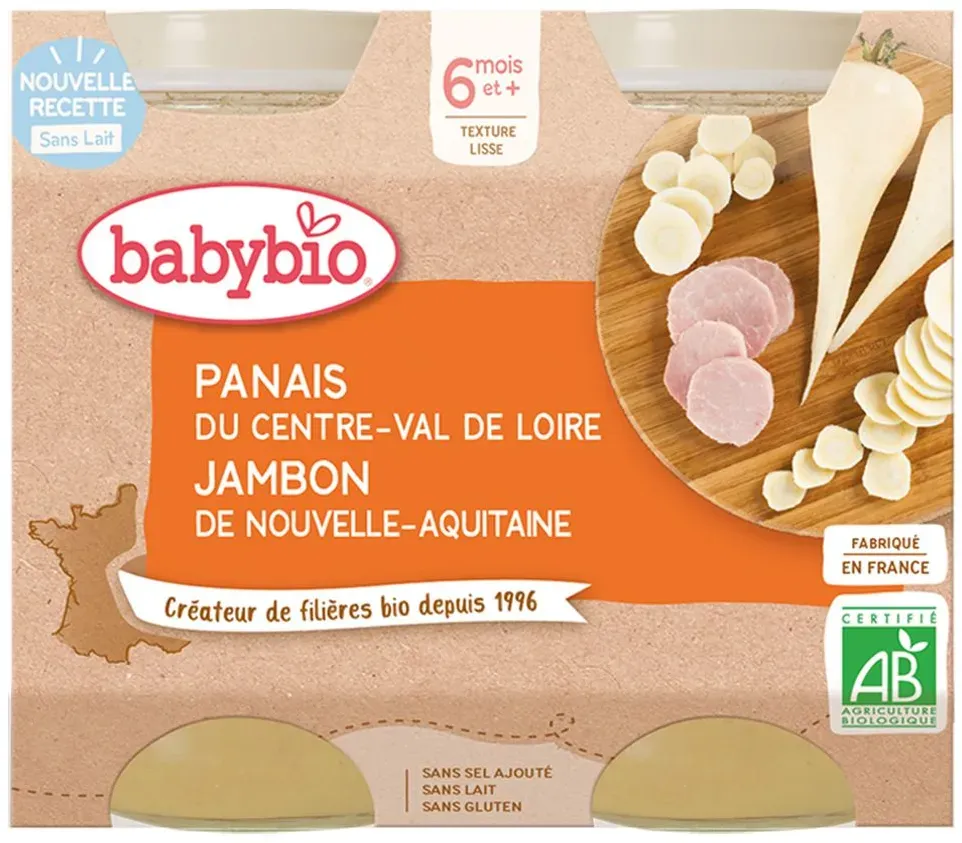 Babybio PANAIS DU CENTRE-VAL DE LOIRE JAMBON DE NOUVELLE-AQUITAINE dès 6 mois 400 g Aliment