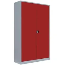 Lüllmann Metallschrank 530384 feuerrot, lichtgrau 120,0 x 60,0 x 195,0 cm, aufgebaut, 1 St.