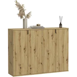 Garderoben-Set INOSIGN "Trondheim, Breite 122 cm, best. aus 2 Kommoden, 4 Türen, 12 Fächer", braun (nox oak nachbildung), B:122cm H:97cm T:34cm, Holzwerkstoff, Kastenmöbel-Sets, Kommode, Sideboard, Kommodenkombination, Kommoden Set