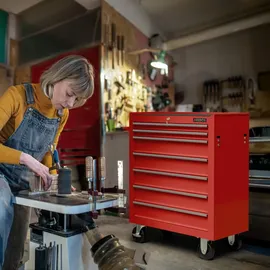 Arebos Werkzeugwagen Rollwagen Werkzeugkiste Toolbox 7 Fächer