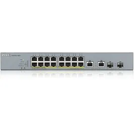 ZyXEL GS1350-18HP Smart Managed Switch 16x Gigabit Ethernet 16x PoE+ max. 250 Watt, 2x GbE/SFP, Long Range, inkl. 1 Jahr Nebula Pro