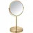 Wenko Standspiegel Alata Gold matt, Kosmetikspiegel mit Vergrößerung, stufenlos schwenkbar, mit Ablage, Ø 17 cm