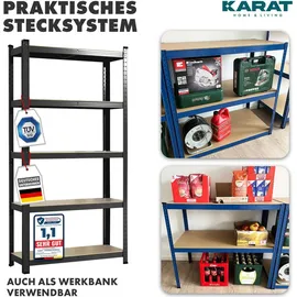 Karat Schwerlastregal Odin 2er Set Traglast bis 875 kg Schwarz 200 x 120 x 60 cm