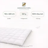 HANSKRUCHEN GmbH Hanskruchen® Daunendecke 155x220 cm Leicht 100% Daunen waschbar Allergiker Decke atmungsaktiv Bettdecke weiß - Weiß