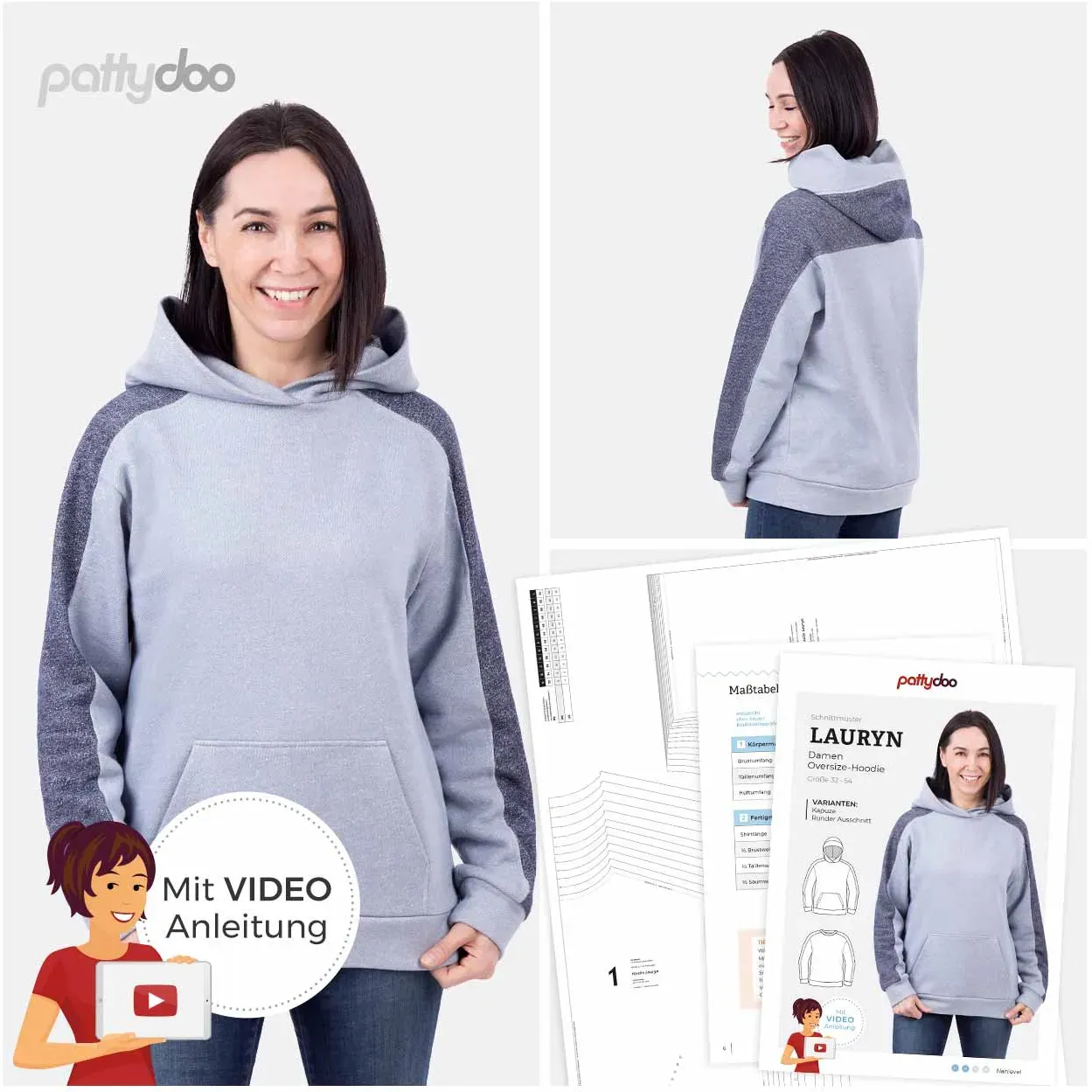 Pattydoo Papierschnittmuster Oversize-Hoodie Lauryn