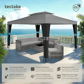 Tectake Rattan Mona 3 x 4 m schwarz/anthrazit