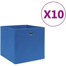 vidaXL Aufbewahrungsbox 28 x 28 x 28 cm 10-tlg. blau