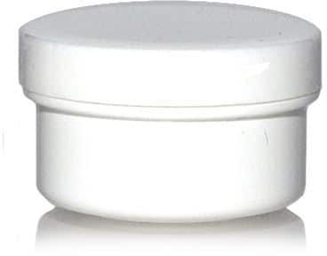 Boîte en plastique 12 ml 'White Line', PP, blanche, col : bouchon à vis