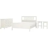 IKEA HEMNES Schlafzimmermöbel 4er-Set weiß gebeizt 180x200 cm