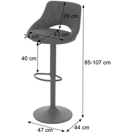 MCW Barhocker N64 2er Set drehbar höhenverstellbar  Braun