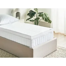 Beliani Gelschaum Matratzen topper 90 x 200 cm Weiß