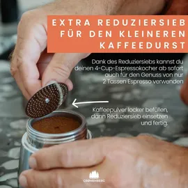 Groenenberg Espressokocher 0,2 l 4 Tassen Schwarz/Silber