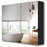 EMKE Emke, Spiegelschrank, Spiegelschränke 85x65cm Spiegelschrank Badschrank mit Doppelseitiger Spiegel (Schwarz) (65 x 85 cm)