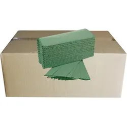 Papierhandtücher 5000 Blatt grün 25x21 cm Papierhandtuch in Zick-Zack (ZZ) Falzung, 1-lagig
