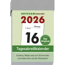 Zettler Tagesabreißkalender S Weiß 2026