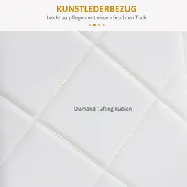 Homcom Esszimmerstuhl, 4er-Set Küchenstuhl, Gepolsterte Esszimmerstühle, Weiß,