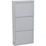 Schuhschrank INOSIGN "Melika", grau, B:50cm H:113,5cm T:15cm, Metall, Schränke, aus Metall, 3 Schuhklappen, Höhe 113,5 cm