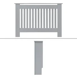 ML-Design ECD Germany Heizkörperverkleidung Landhausstil 112x19x82 cm Grau, MDF lackiert, Heizungsverkleidung Heizkörperabdeckung für Wohnzimmer & Schlafzimmer