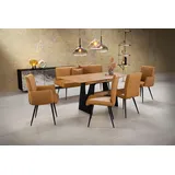 K+W Komfort & Wohnen »Giacomo I« Polsterbank, 2 Stühle und 2 Armlehnenstühle, 6 Stk. tlg. 2 Stühle und Bank, 2 Armlehnenstühle Stoff 775, Tisch 160 oder 180 cm curcuma/cinnamon , 98105469-0