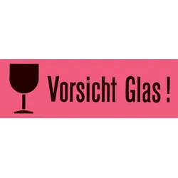 HERMA Hinweisetiketten 'Vorsicht Glas', 39 x 118 mm