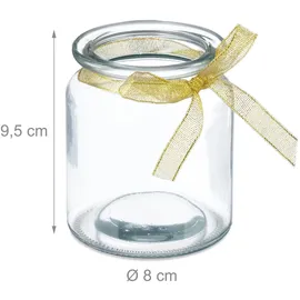 Relaxdays Windlicht, 12er Set, mit Schleife,