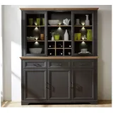 Innostyle Vitrine Buffet Jasmin 166 x 48 x 204 cm Grau