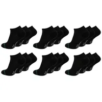 Paolo Renzo Sneakersocken Geruchshemmend (18-Paar) Atmungsaktive Unisex Sneaker Socken aus hochwertiger Bambus Viskose schwarz 35-38