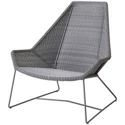 Highback Sessel Breeze Cane-line hellgrau, Designer Christina Strand, Niels Hvass, 98x98x87 cm