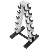 5 Ebenen Hantelständer Kurzhantelständer aus Stahl Hantelablage Dumbbell Rack bis zu 100 kg ideal für Home Gym (Weiß)